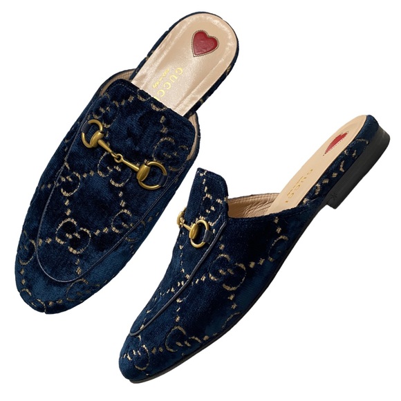 Gucci Shoes - Gucci Princetown Jordan Velvet Loafer Slipper Mules